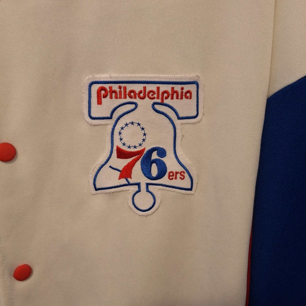 Majestic Philadelphia 76ers Snap Front Warm Up 2XL vintage player - Picture 3 of 7